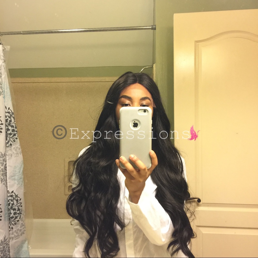 Long Wavy Human Blend Lace Front